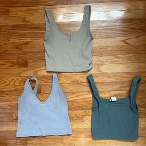 Stylish Women's Ribbed Tank Tops - Set of 3